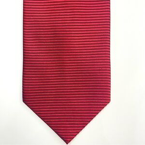 FABIO FAZIO VINTAGE REPP TIE 100% SILK RED/ BLACK
